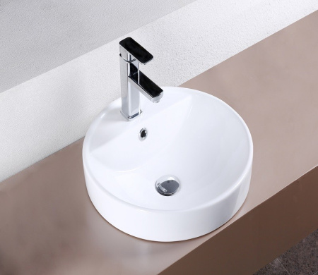 Раковина из санфаянса CeramaLux 7067A 47х47 накладная цвет белый 1 отверстие под смеситель