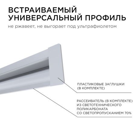 Профиль встраиваемый Apeyron 15189