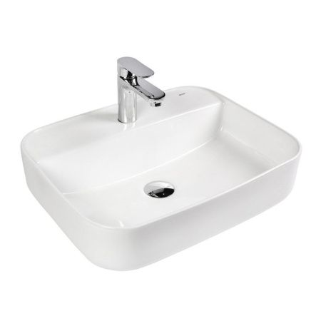 Раковина из сантехнического фарфора Bond Cube S13-500 50х40 накладная цвет белый 1 отверстие под смеситель