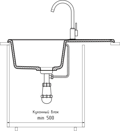 Кухонная мойка Granfest Quarz 78 черный 74х48 цвет черный поверхность матовая