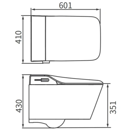 Унитаз-биде подвесной Arrow AKB2130H белый/бежевый с сиденьем микролифт безободковый каскадный смыв