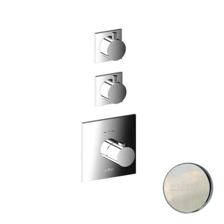 Смеситель для ванны и душа Webert Elio EL971402345 настенный никель с термостатом