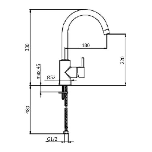 Смеситель для кухни Webert YN920302724 на мойку черный/антрацит - фото 3