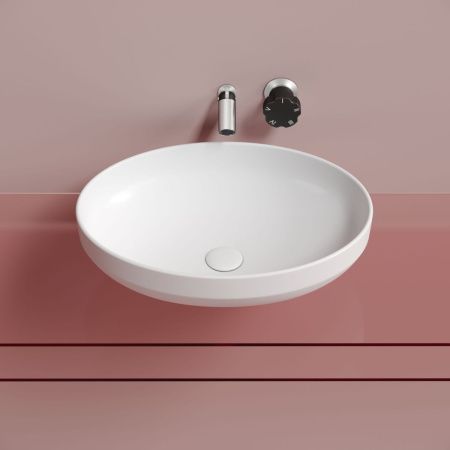 Раковина из сантехнического фарфора Ceramica Nova ELEMENT CN6056MW 50х40 накладная цвет белый без отверстий под смеситель