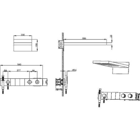 Душевая система Boheme Zodiac 133-SGM встраиваемая в стену цвет серый с термостатом