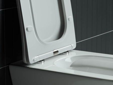 Унитаз подвесной Ceramica Nova MONO CN1902 белый с сиденьем микролифт безободковый душевой смыв