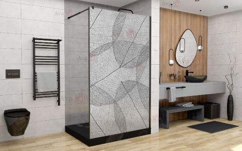 Душевая перегородка AvaCan MB120MT 120х200 стекло матовое профиль черный