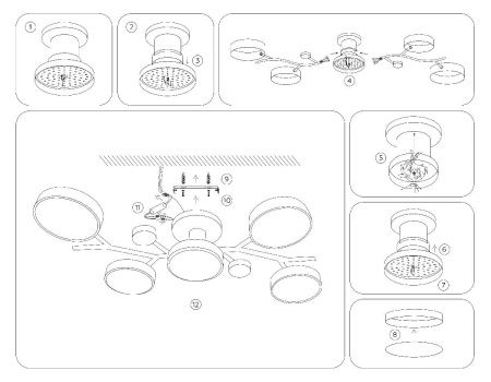 Люстра потолочная Ambrella Light LineTech (ЛинеТецх) FL4834