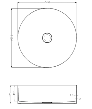 Раковина из нержавеющей стали AltroBagno Luna AltroBagnoLuna001002MtGr 40х40 накладная цвет оружейная сталь