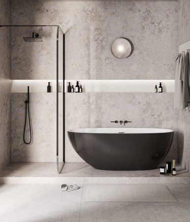 Ванна акриловая Grossman Fly GR-1104MB 170х75 отдельностоящая овальная с ножками