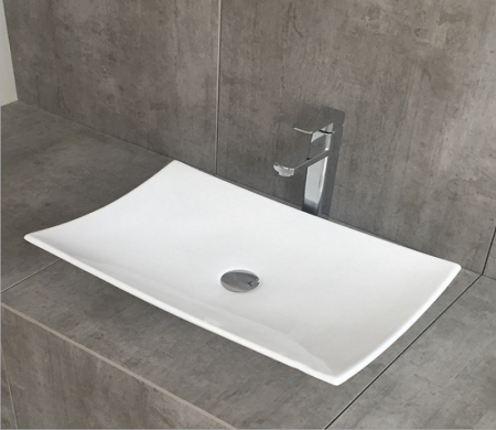 Раковина из санфаянса CeramaLux 78123A 60х39 накладная цвет белый