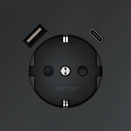 Розетка с USB, A+C VOLTUM S70 VLS040507