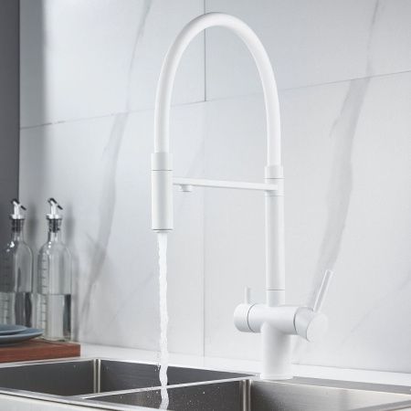 Смеситель для кухни Shevanik S178C на мойку белый