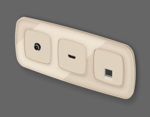 Комплект механизма компьютерной розетки Ambrella Volt MO332005 - фото 4