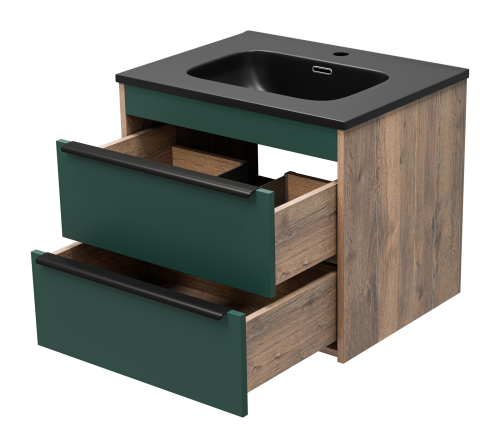 Тумба под раковину Brevita Greenwood GRE-09060-0802Я 60х46х51 подвесная - фото 4