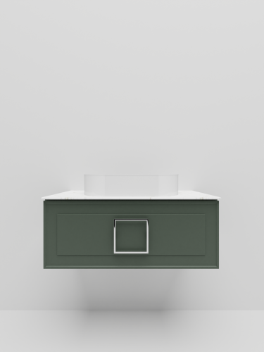 Тумба со столешницей La Fenice CUBO NFNC-01-CUB-G-80-1-GG 80х36х49 подвесная цвет серый/зелёный - фото 2