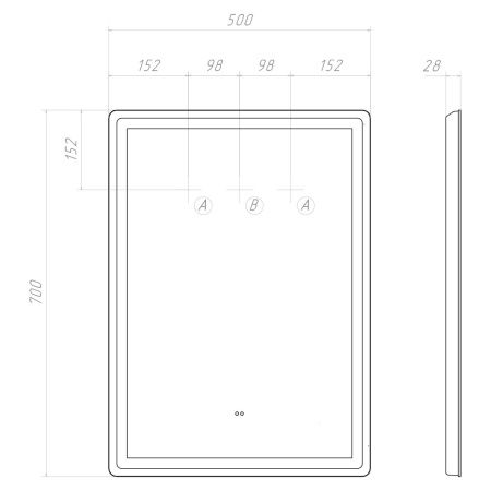 Зеркало Vigo Geometry Сlassic 70 50х70