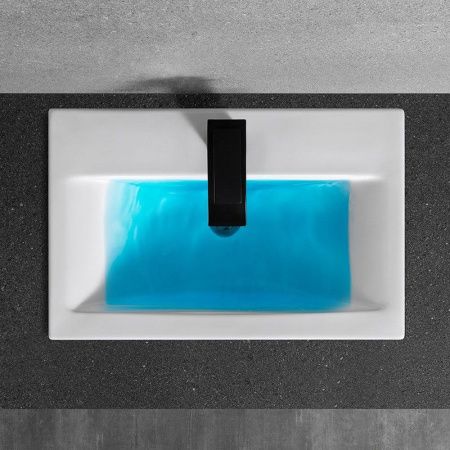 Раковина из сантехнического фаянса CeramaLux 9393-60 60х40 встраиваемая цвет белый 1 отверстие под смеситель