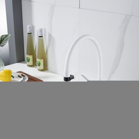 Смеситель для кухни Shevanik S278C на мойку белый