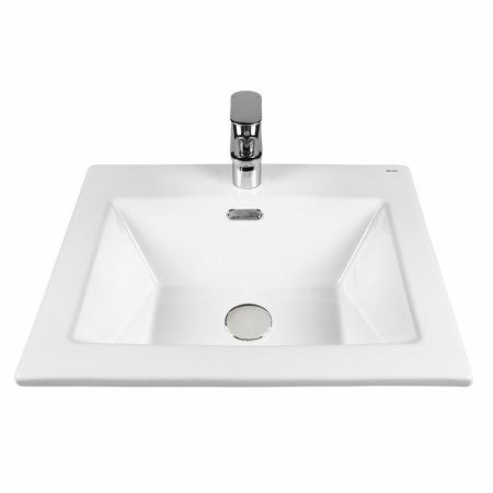 Раковина из сантехнического фарфора Bond Cube S06-500 50х40 встраиваемая цвет белый 1 отверстие под смеситель