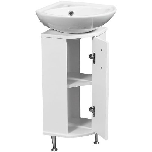 Тумба под раковину Stella Polar Концепт угловой SP-00000156 30х30 напольная цвет белый - фото 3