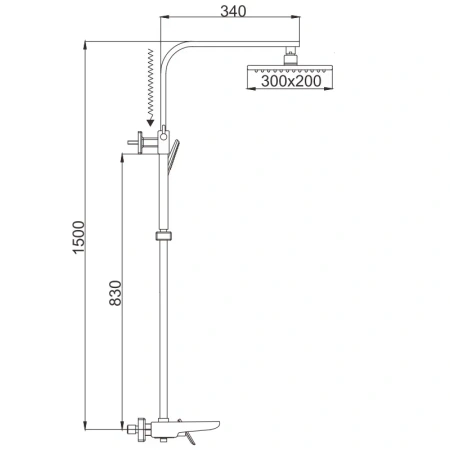 Душевая стойка Rose R1636F настенная цвет белый