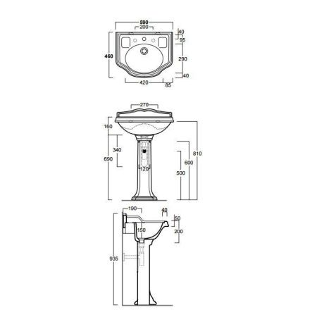 Раковина из сантехнического фаянса Simas Arcade AR814bi*1 60х50 подвесная цвет белый 1 отверстие под смеситель