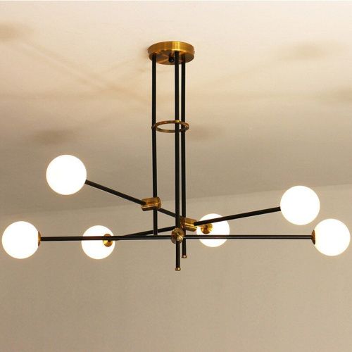 Люстра на штанге Delight Collection Bistro Globe (Бистро Глобе) 9389P/6 black/gold - фото 2