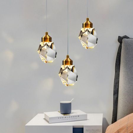 Светильник подвесной Delight Collection Crystal rock II (Црыстал роцк ИИ) 9701P/3R brass