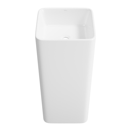 Раковина из сантехнического фарфора Wellsee Callipy Art 338904000 40х40 напольная цвет белый глянцевый без отверстий под смеситель