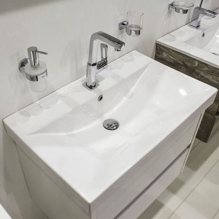 Тумба с раковиной Comforty Дублин 00004137103CF 80х50 подвесная цвет белый