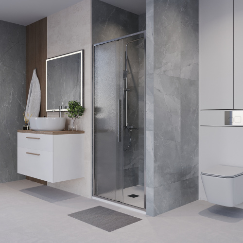 Душевая дверь Niagara Nova NG-65-11CH 110х195 стекло шиншилла профиль хром глянцевый - фото 5