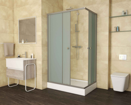 Душевой уголок Niagara Eco 1181422Q 110х80 стекло матовое профиль сатин с поддоном