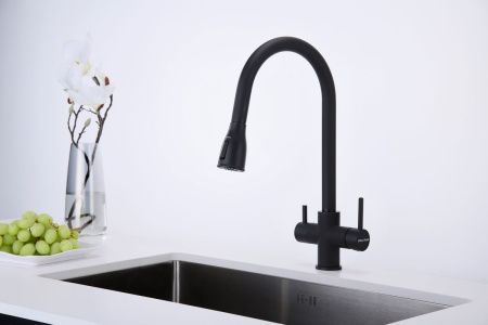 Смеситель для кухни Paulmark LANGE La214212-AN на мойку черный