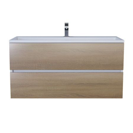 Тумба под раковину Uperwood Barsa 293020533 100х50 подвесная цвет коричневый/белый