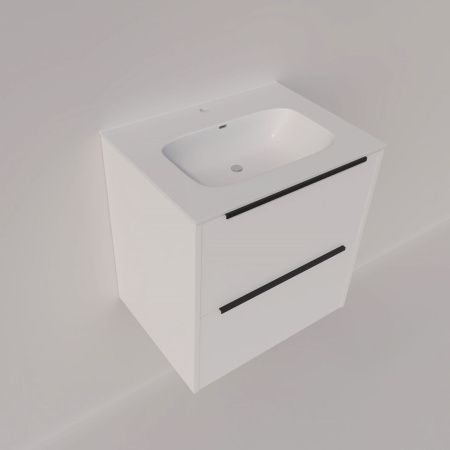 Тумба с раковиной La Fenice TESORO NFNC-01-TES-PB-60-2-3-60 60х50 подвесная цвет белый