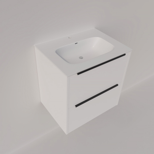 Тумба под раковину La Fenice Tesoro FNC-01-TES-PB-60-2 59х39х62 подвесная цвет белый матовый - фото 4