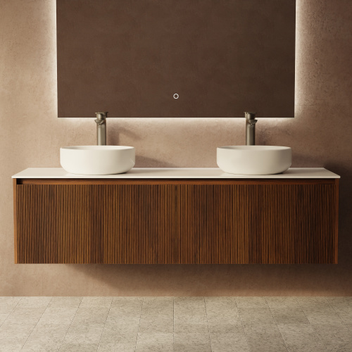 Тумба с раковиной ArtDecco Camilla (Камилла) ACM15W22D300 150x45x40 подвесная цвет черный орех - фото 4