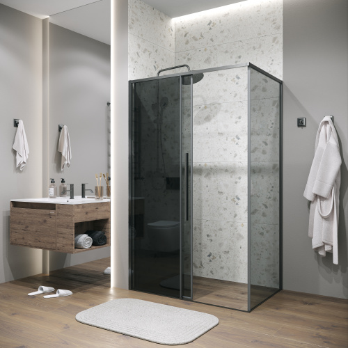 Душевой уголок Grossman Galaxy 120.K33.01.1090.42.10 100х90 стекло тонированное профиль графит матовый - фото 5