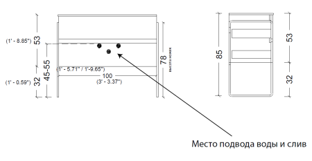 Тумба под раковину Armadi Art Vallessi 837-100-L 100х50 подвесная цвет коричневый