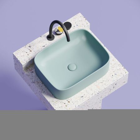 Раковина из сантехнического фарфора Ceramica Nova ELEMENT CN6052MLG 50х40 накладная цвет зеленый без отверстий под смеситель