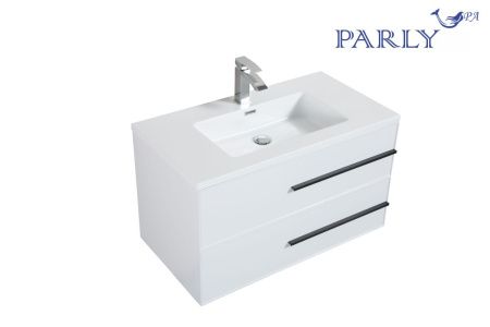 Тумба с раковиной Parly Bella Bella100 100х50 подвесная цвет белый