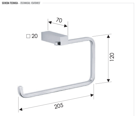 Полотенцедержатель Remer SQ SQ44CR