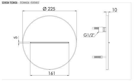 Излив Remer 359XT настенный хром