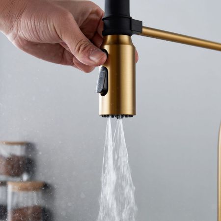 Смеситель для кухни Shevanik S123G-1 на мойку золото