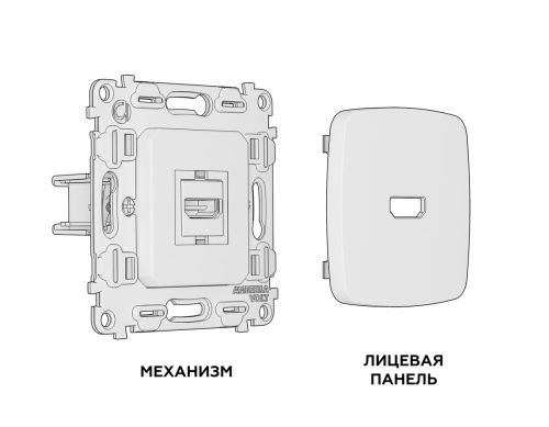 Комплект механизма розетки HDMI 2.0 Ambrella Volt Omega (Омега) MO114010 - фото 3