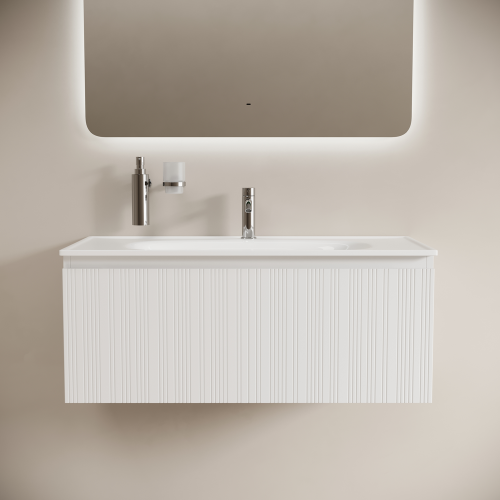 Тумба под раковину Sancos CODE 99 см CD100W подвесная универсальная 1 ящик - фото 2