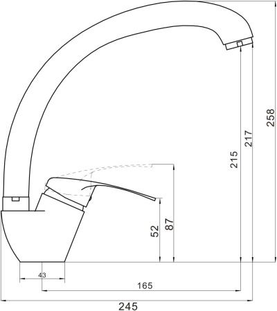 Смеситель для кухни Savol S-T4101-1 на мойку хром