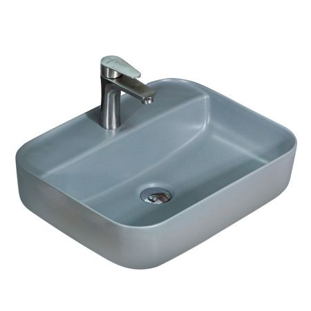 Раковина из сантехнического фарфора Melana 320355MG-805 50х40 накладная цвет серый 1 отверстие под смеситель
