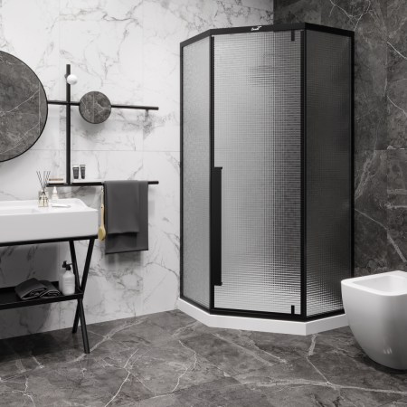 Душевой уголок Cerutti SPA C3ABD 90х90 стекло прозрачное профиль черный без поддона